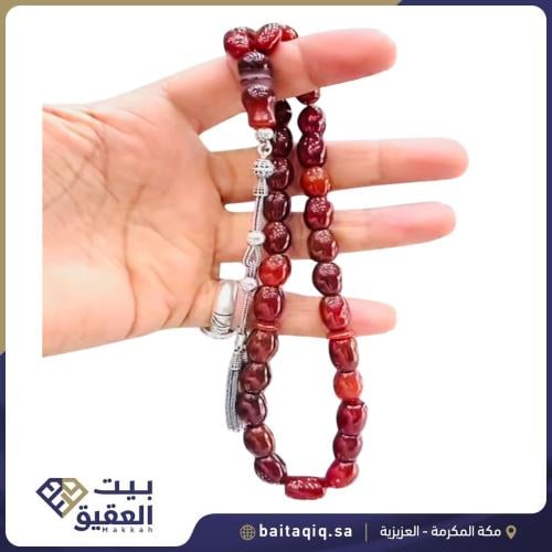 سبحة من العقيق اليمني الطبيعي