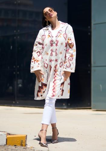 جاكيت قطن  مطرز الوان