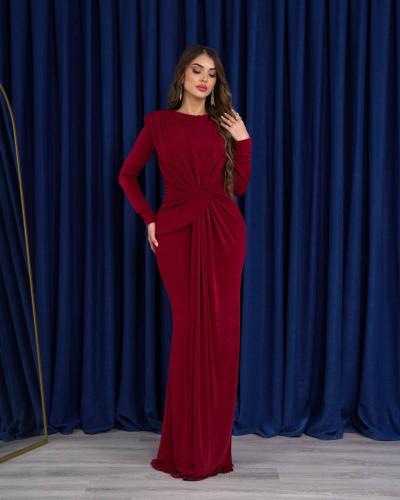 فستان سهره عنابي