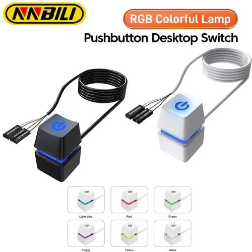 NNBILI زر تشغيل/إيقاف أضواء LED للكمبيوتر