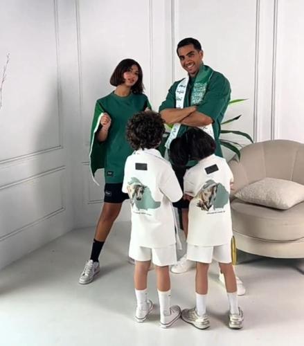 طقم اليوم الوطني تيشيرت مع شرت