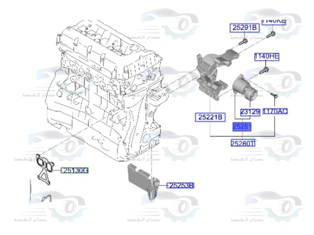 252812GGB3 Genuine Santa Fe Engine Belt Tensioner