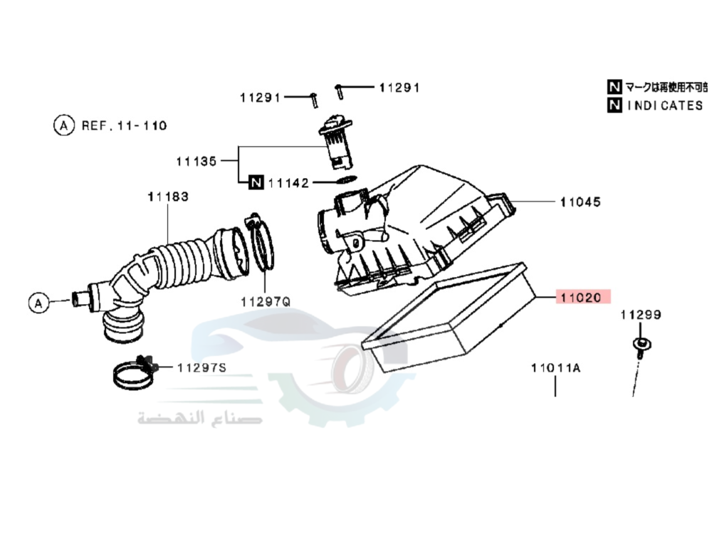 1500A672 فلتر هواء ميتسوبيشي اكلبس كروز اصلي