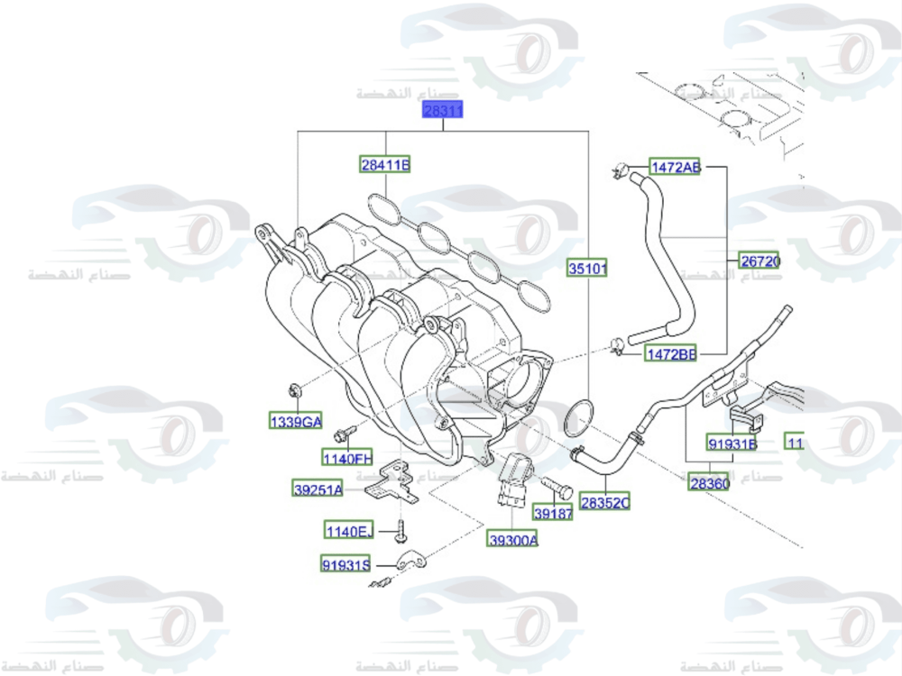 283112B300 ثلاجة مكينة هيونداي اكسنت 2012-2017 اصلي