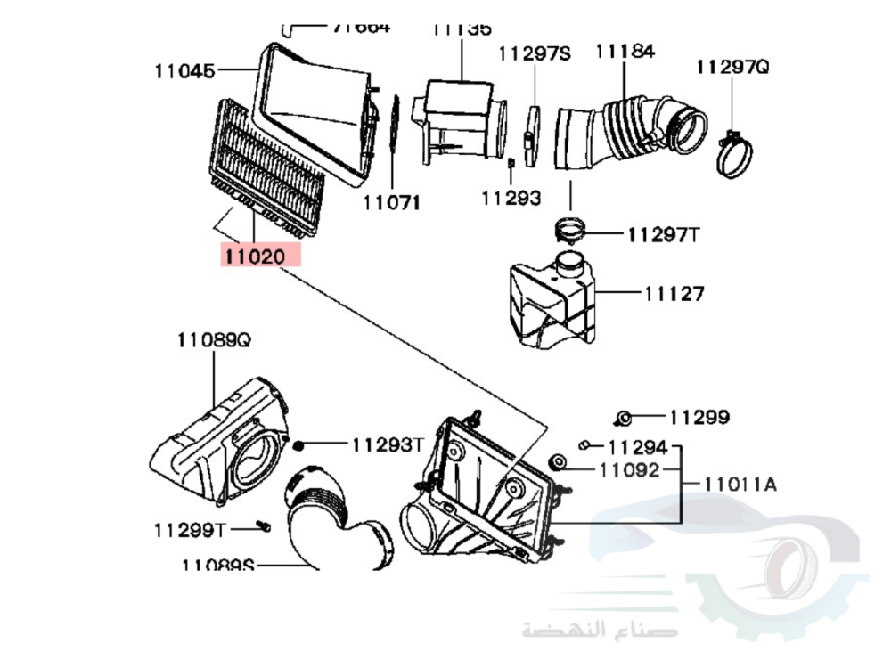 MD620456T فلتر هواء ميتسوبيشي باجيرو تجاري