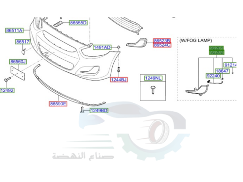 922021R000T كشاف صدام هيونداي اكسنت يمين