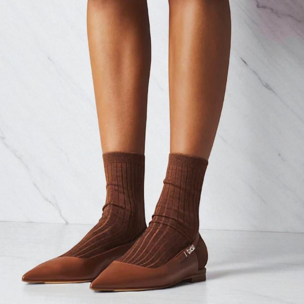 Lovely Slingback Brown - علامة تجارية راقية Top Brand