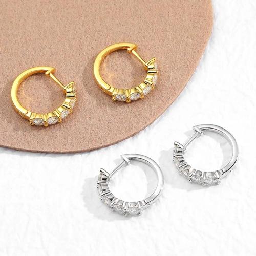 Smyoue 18k 3cttw مويسانيتي هوب القرط للنساء 4 مللي متر الأحجار D اللون تألق خلق حلق الماس 100% 925 فضة