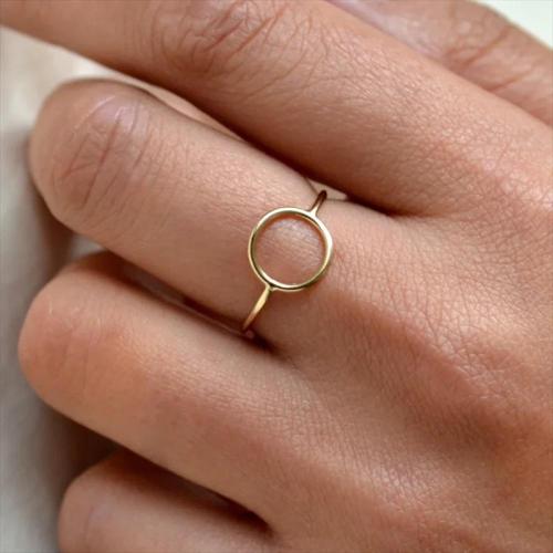 خاتم دائري من الذهب عيار 14K مزين بحلقة كارما خاتم لمفصل الإصبع مجوهرات نسائية بوهيمية