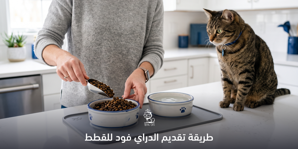 طريقة تقديم الدراي فود للقطط