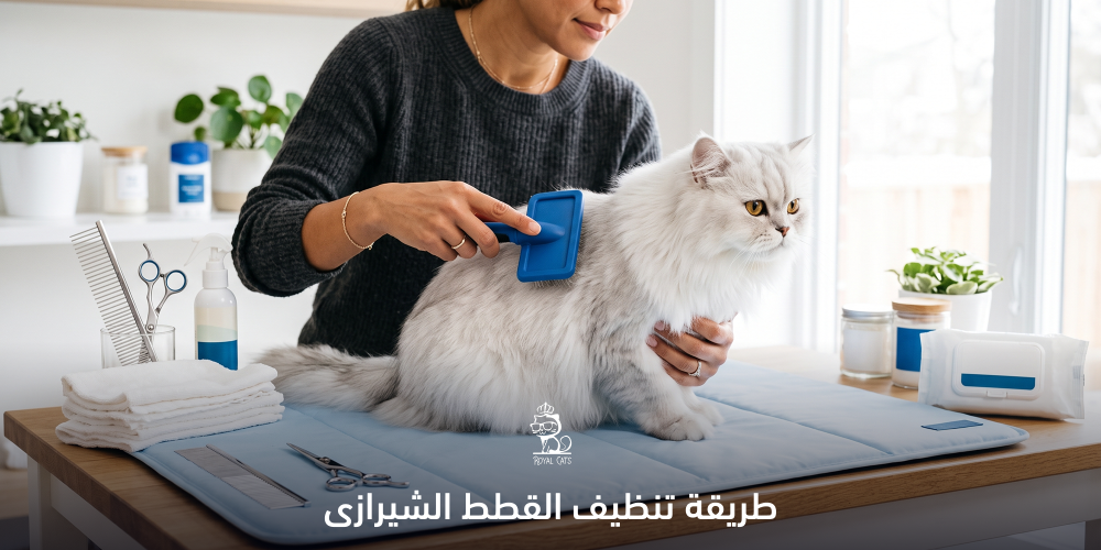 طريقة تنظيف القطط الشيرازى