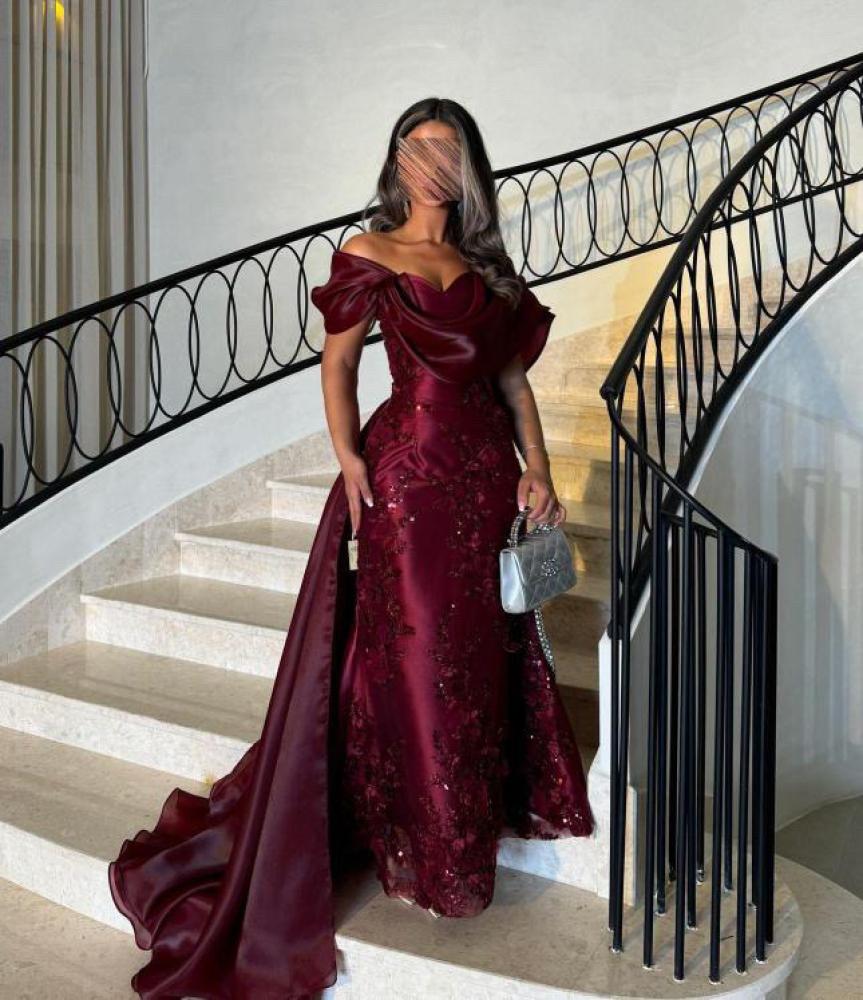 فستان سهرة فخم لونين