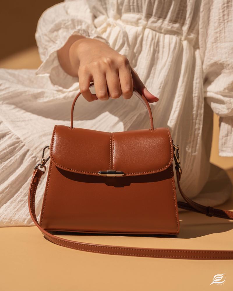 زجل - حقيبة قبض - مقبض واحد لون بني