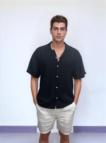 قميص اسود قصير -Black Shirt