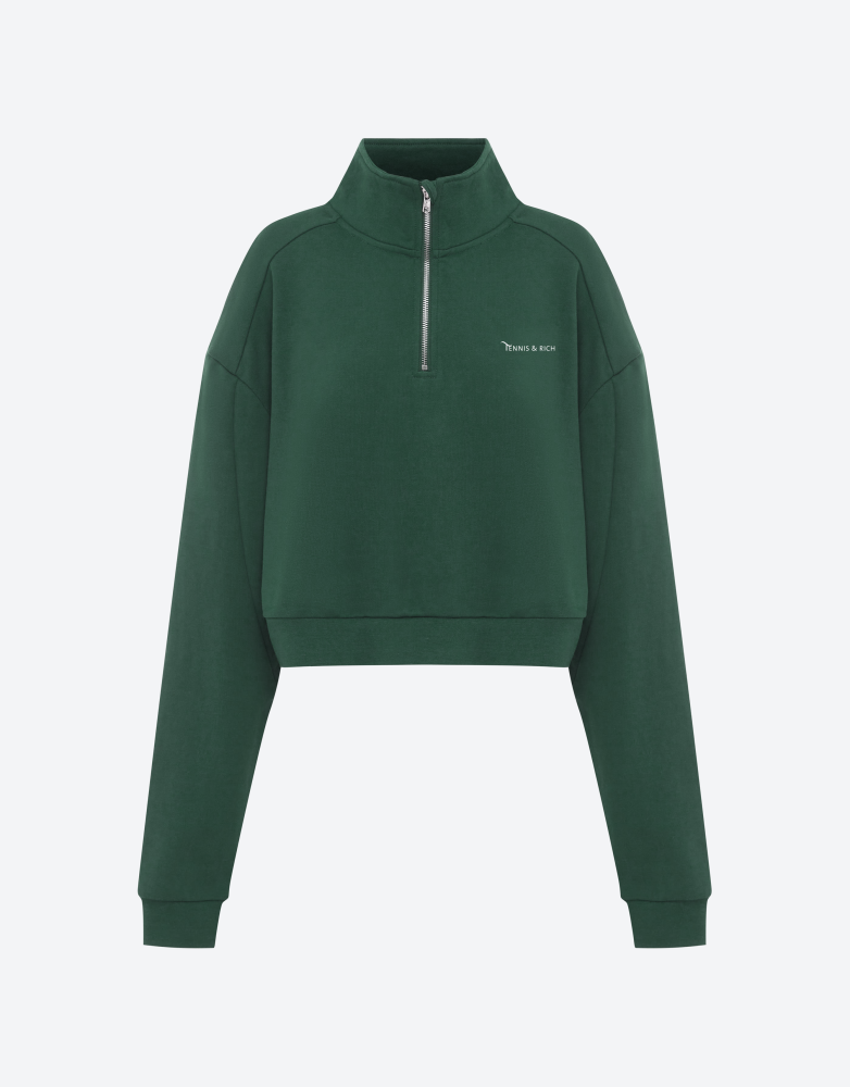 Green Women's half zip Crew