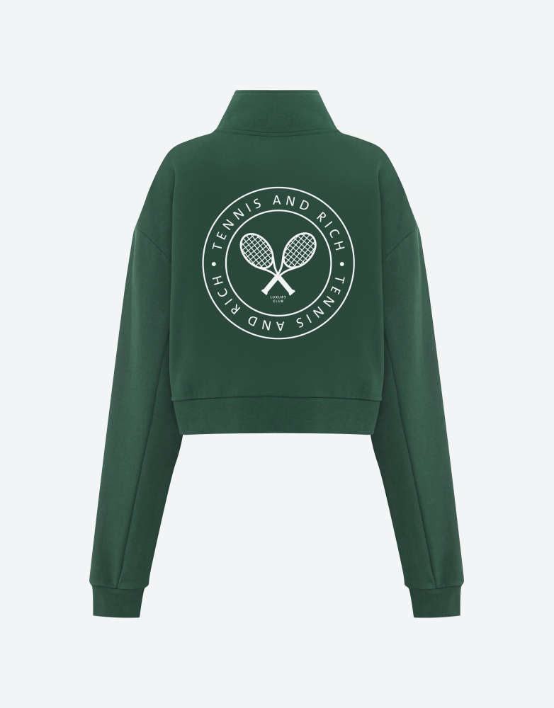 Green Women's half zip Crew