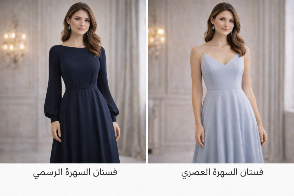 الفرق بين فستان السهرة الرسمي وفستان السهرة العصري