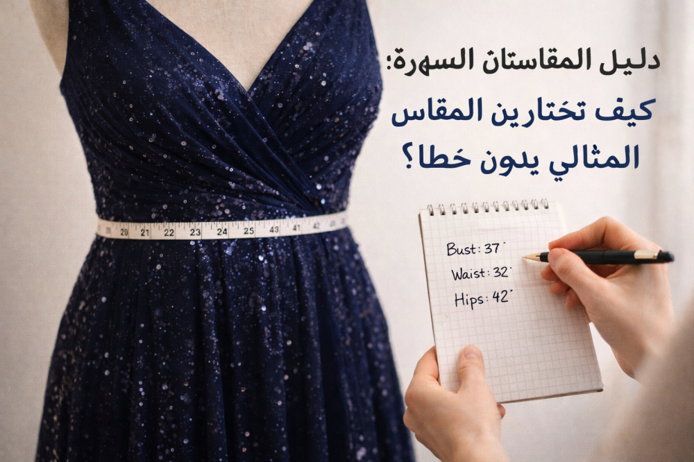 دليل المقاسات لفستان السهرة: كيف تختارين المقاس المثالي بدون خطأ؟