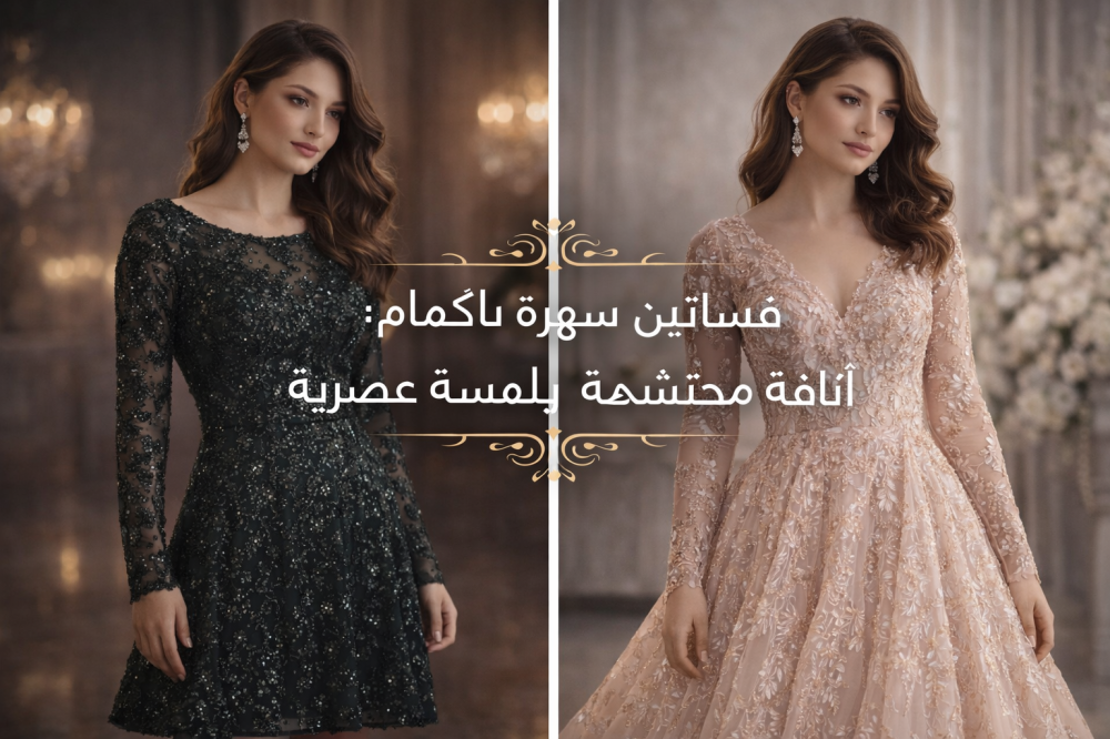 فساتين سهرة بأكمام: أناقة محتشمة بلمسة عصرية