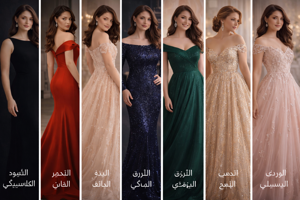 أفضل ألوان فساتين السهرة الرائجة هذا الموسم