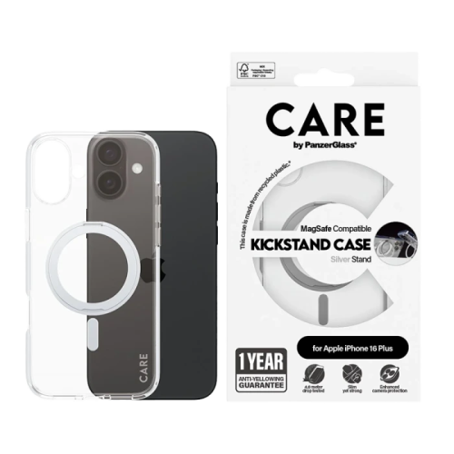 بانزر جلاس-كفر حماية ايفون 16 بلس CARE مع حامل و ي...