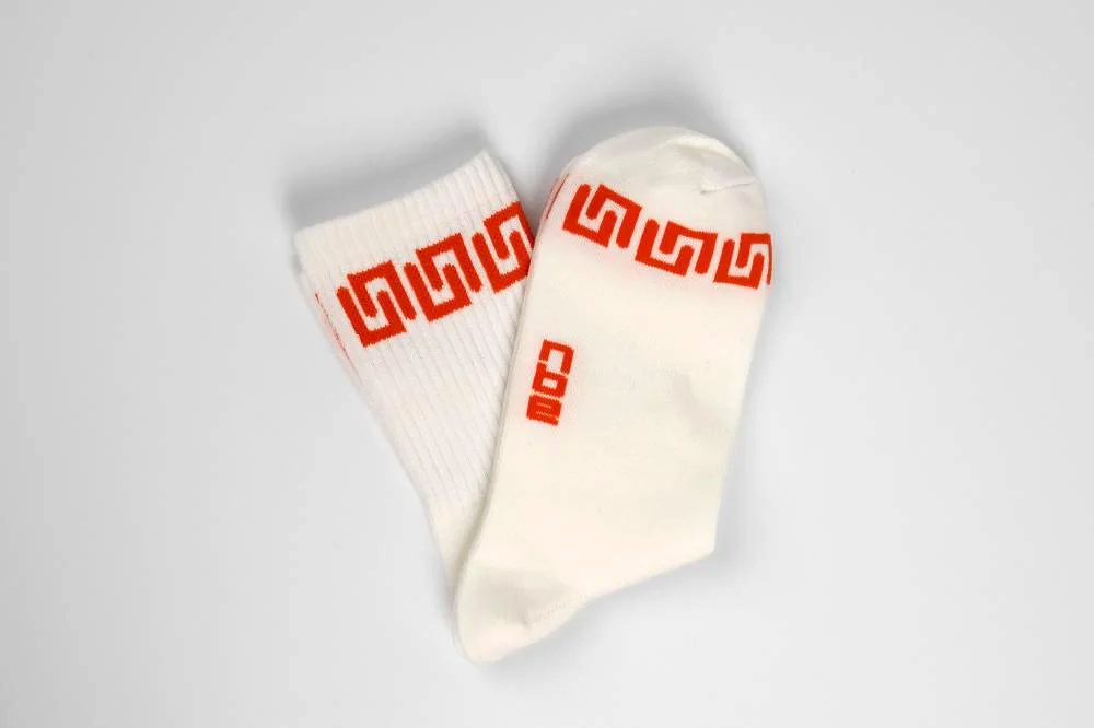 جوارب Nbe - ابيض و برتقالي