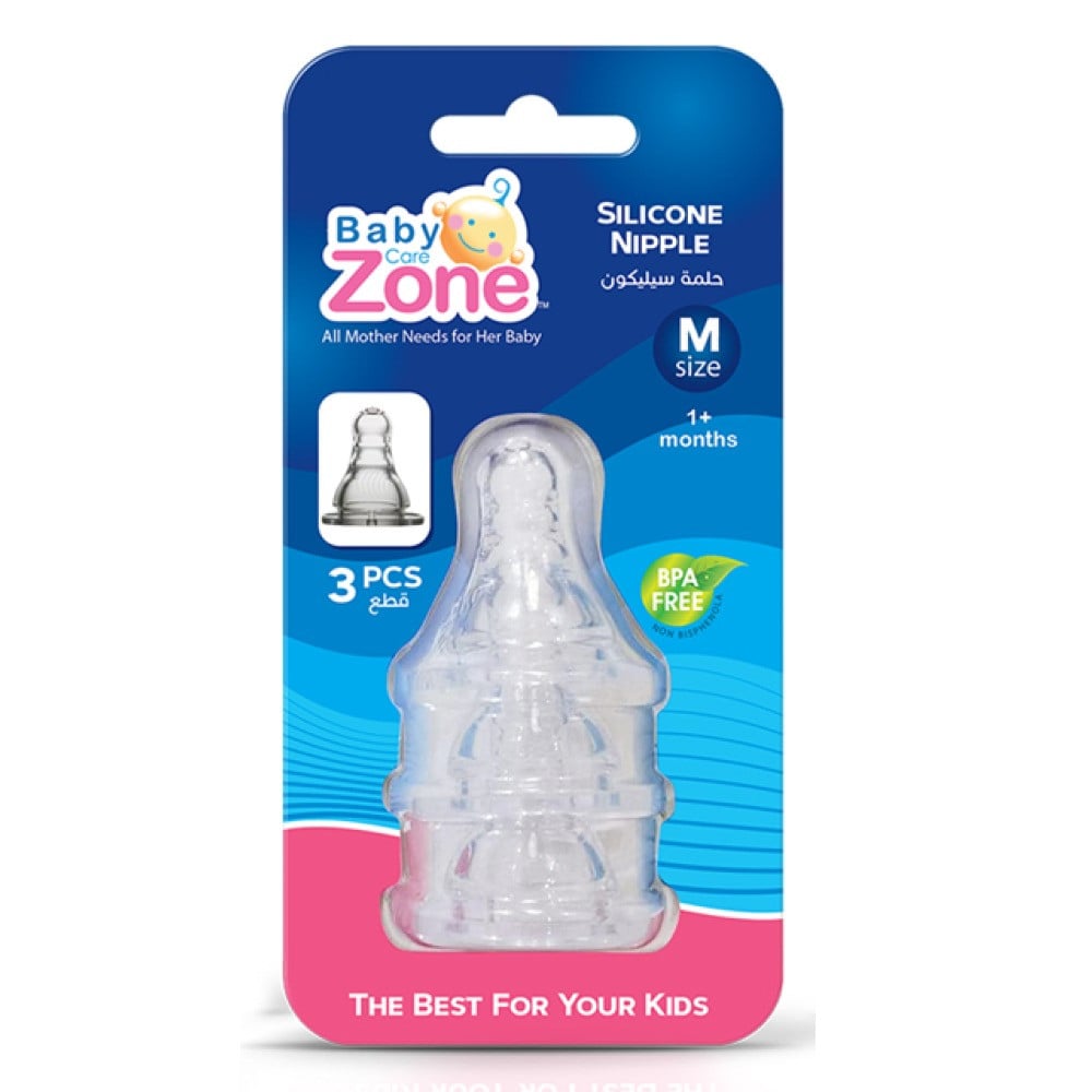 Silicone nipples in multiple sizes, 3 pieces