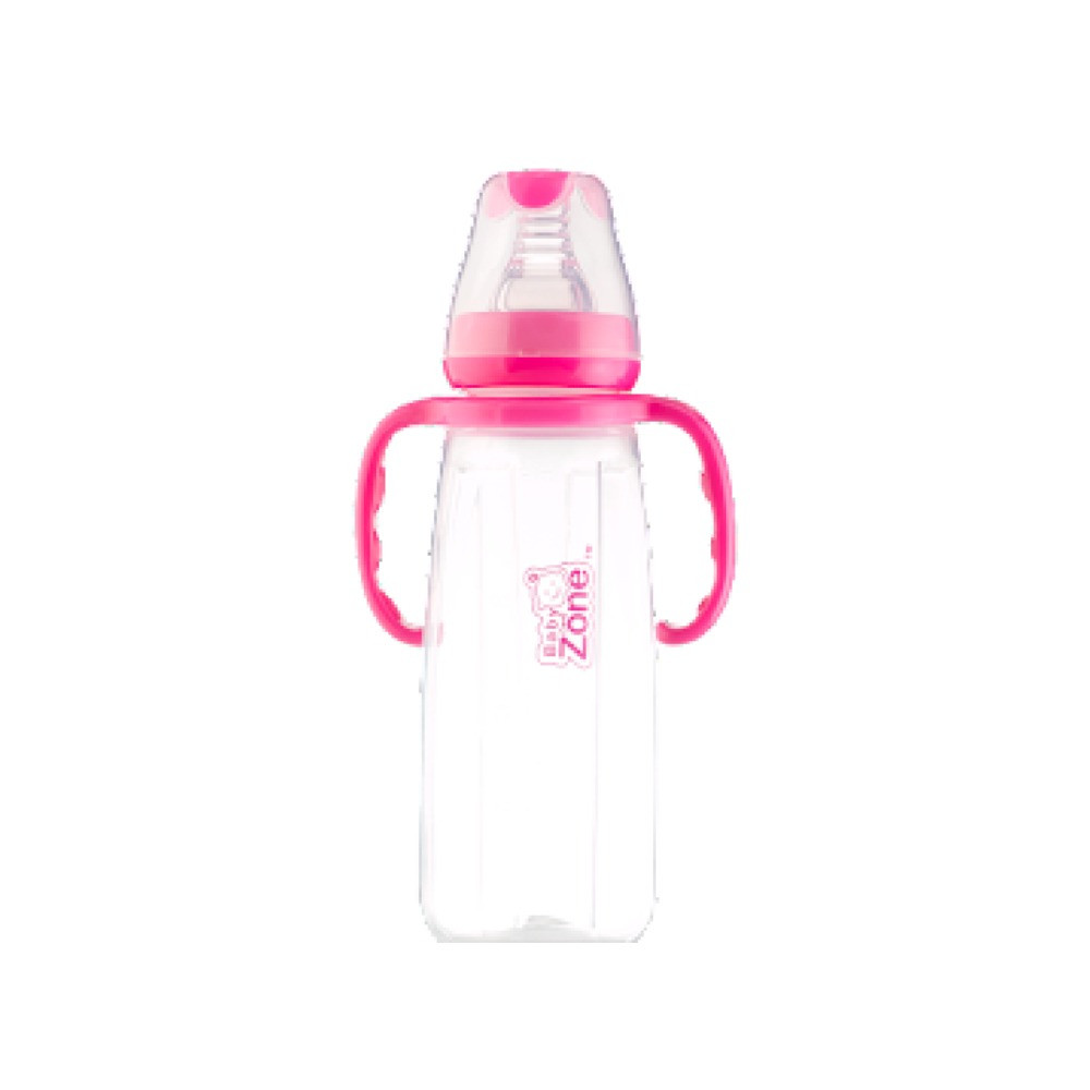 Baby Zone ribbed plastic feeding bottle, 240 ml