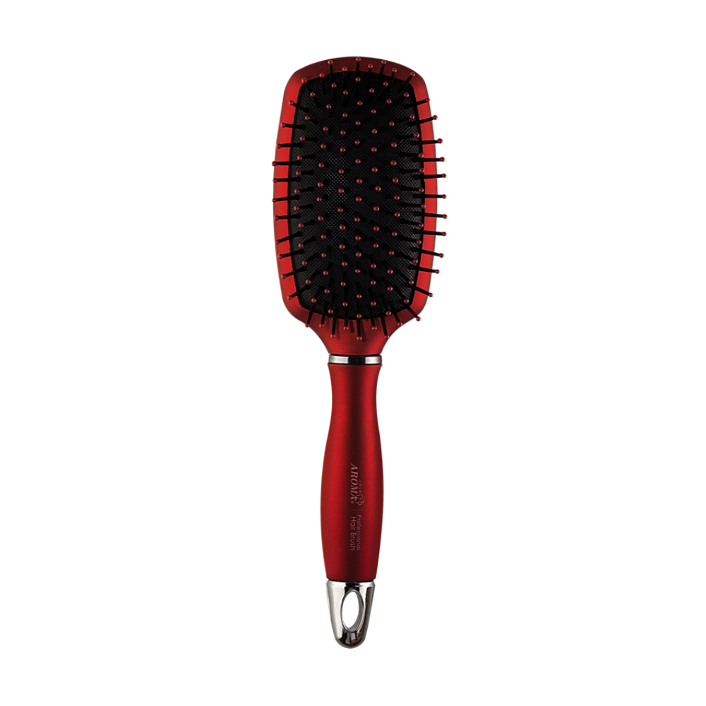 Rose Aroma square hair brush, red color
