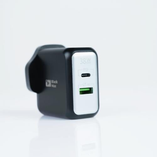 راس شاحن جداري سريع 38 واط بمنفذي PD+ USB