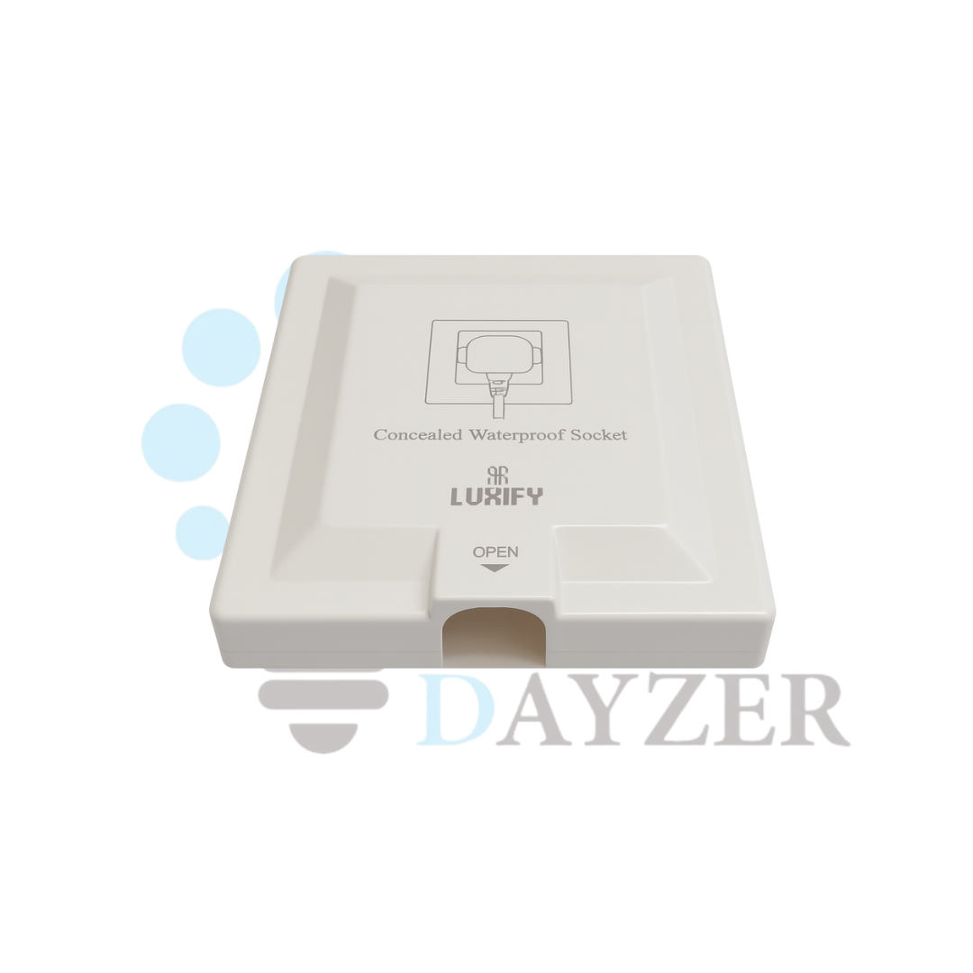فيش 13 أمبير مخفي بغطاء علوي | LUXIFY أبيض