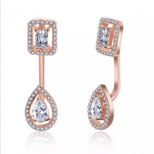 حلق مطلي بالفضة/ روز قولد