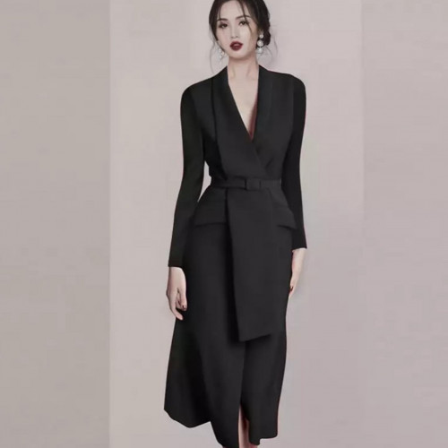 Blazer dress with long sleeve