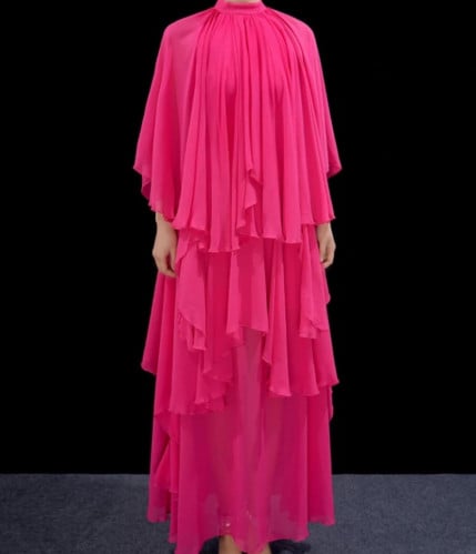 Fuchsia chiffon dress