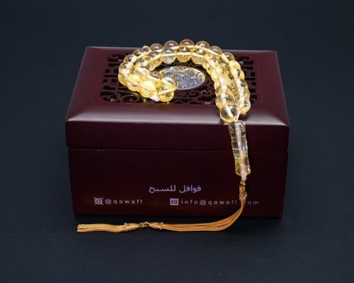قوافل سبحة من حجر در نجفي طبيعي قديم Quar0011