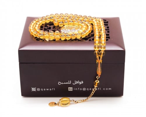 قوافل سبحة كهرمان بلطيقي طبيعي شفاف Namb0061