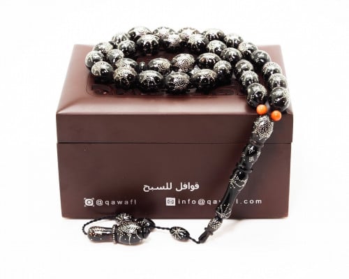 قوافل سبحة يسر مشغولة بالفضة Y0029