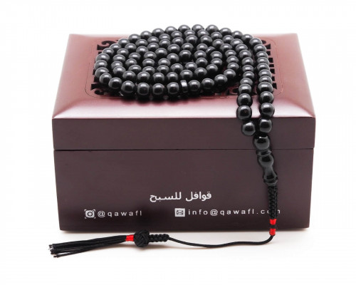 قوافل سبحة كهرمان بلطيقي طبيعي اسود Namb0068