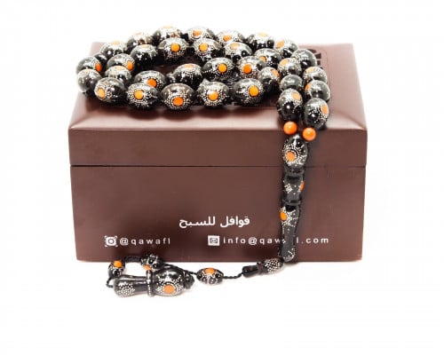 قوافل سبحة يسر مشغولة بالفضة Y0030