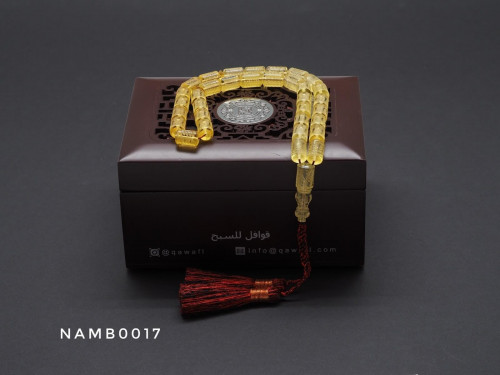 قوافل سبحة كهرمان بلطيقي طبيعي منقوش Namb0017