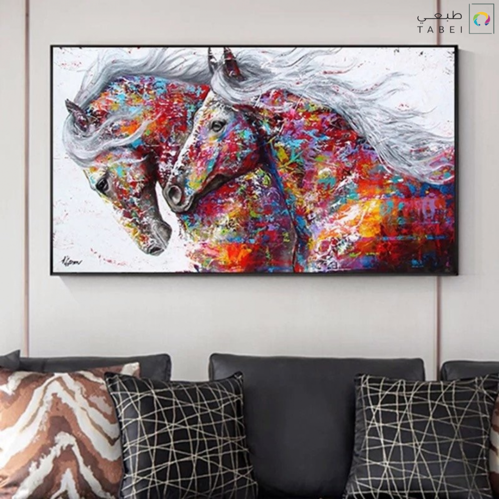لوحات فنية للخيول - 150x70 cm