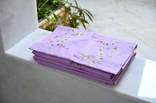 طقم دوفيه Pastel Flower موف 200 غرزة 6 قطع