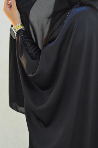 عباية بشت اسود بالولو