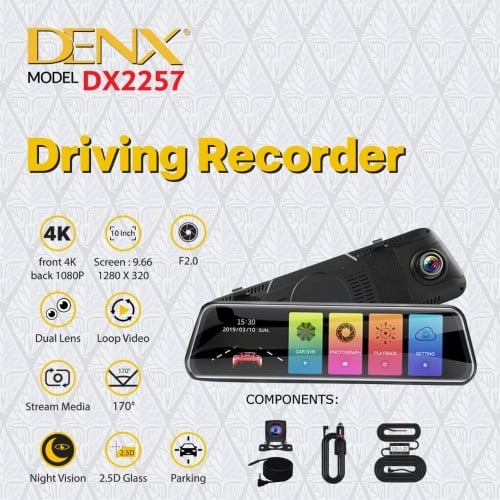 داش كام امامية وخلفية بدقه 4K DENX