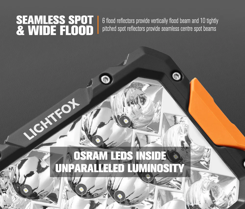 طقم كشافات 9 انش مستطيل عدسات اوسرام من شركة لايت فوكس LIGHTFOX الاستراية