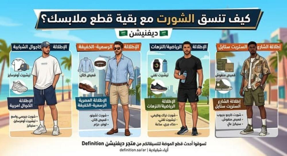 دليل تنسيق شورت رجالي السر الكامل
