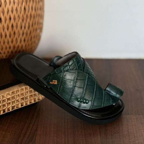 جلد بطن التمساح زيتي طبيعي