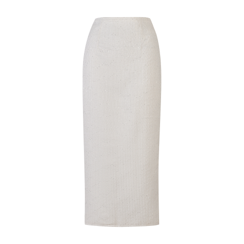Off-white jacquard skirt with shimmering threads and sequins SIZE:(M)