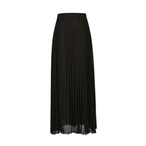 Black Chiffon Pleated Maxi Skirt SIZE:(L)