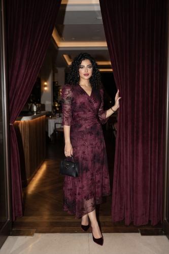 Burgundy Floral Chiffon Maxi Dress SIZE:(XXL)